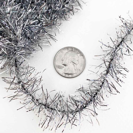 Silver Lametta Tinsel Trim ~ 2-1/2 meters ~ Germany